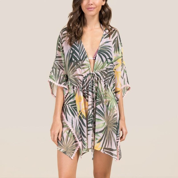 Francesca's Collections Other - Palm leaf beach coverup